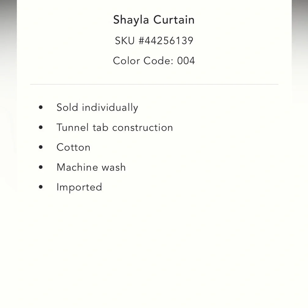 Anthropologie Shayla Curtain 50 x 96 One Panel NWT